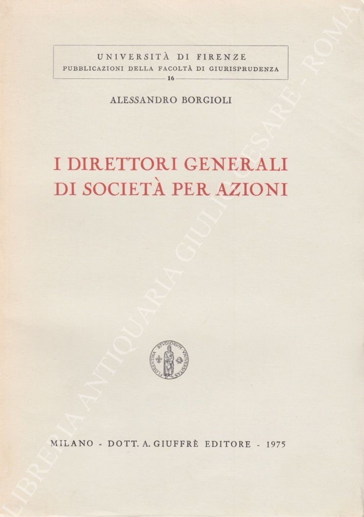 I direttori generali di società per azioni