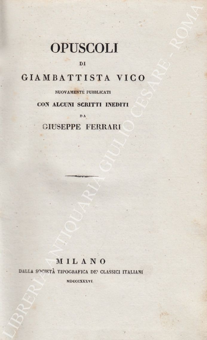Opuscoli di Giambattista Vico