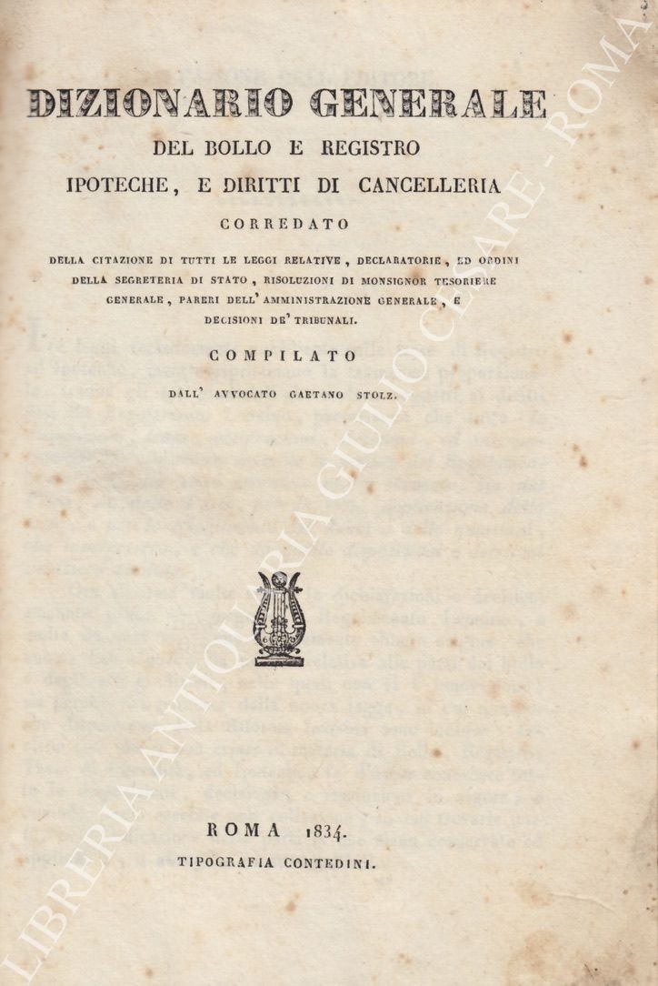 Dizionario generale del bollo e registro ipoteche