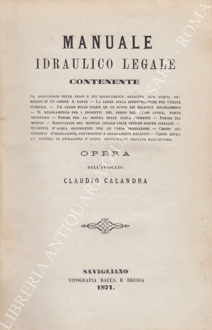 Manuale idraulico legale