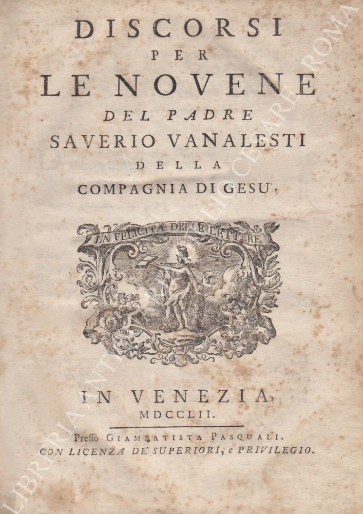 Discorsi per le novene del padre Saverio Vanalesti