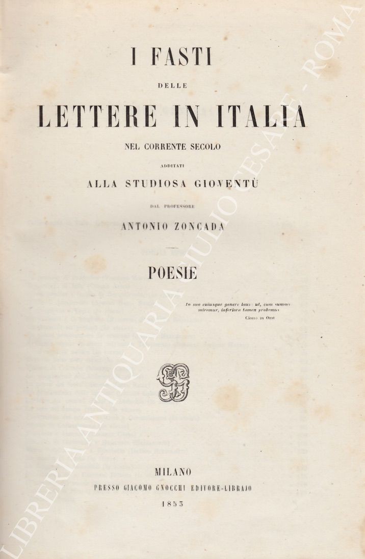 I fasti delle lettere in Italia
