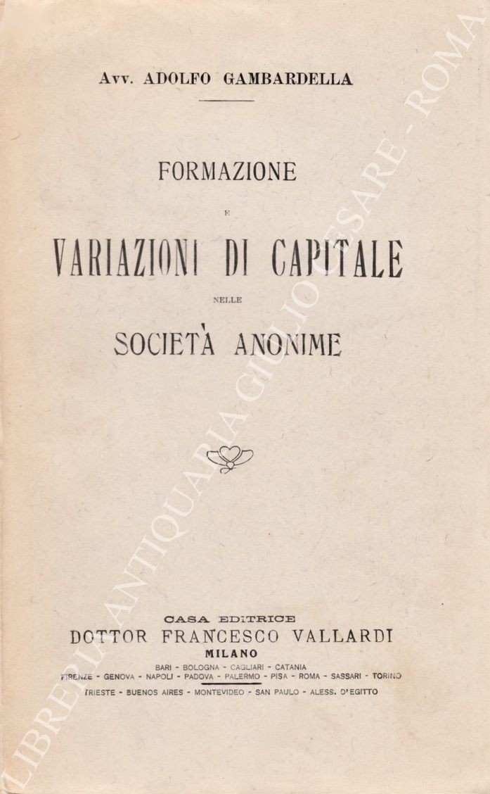 Formazione e variazioni di capitale