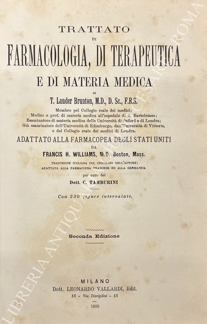 Trattato di farmacologia, di terapeutica