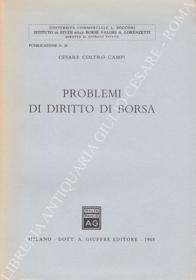 Problemi di diritto di borsa