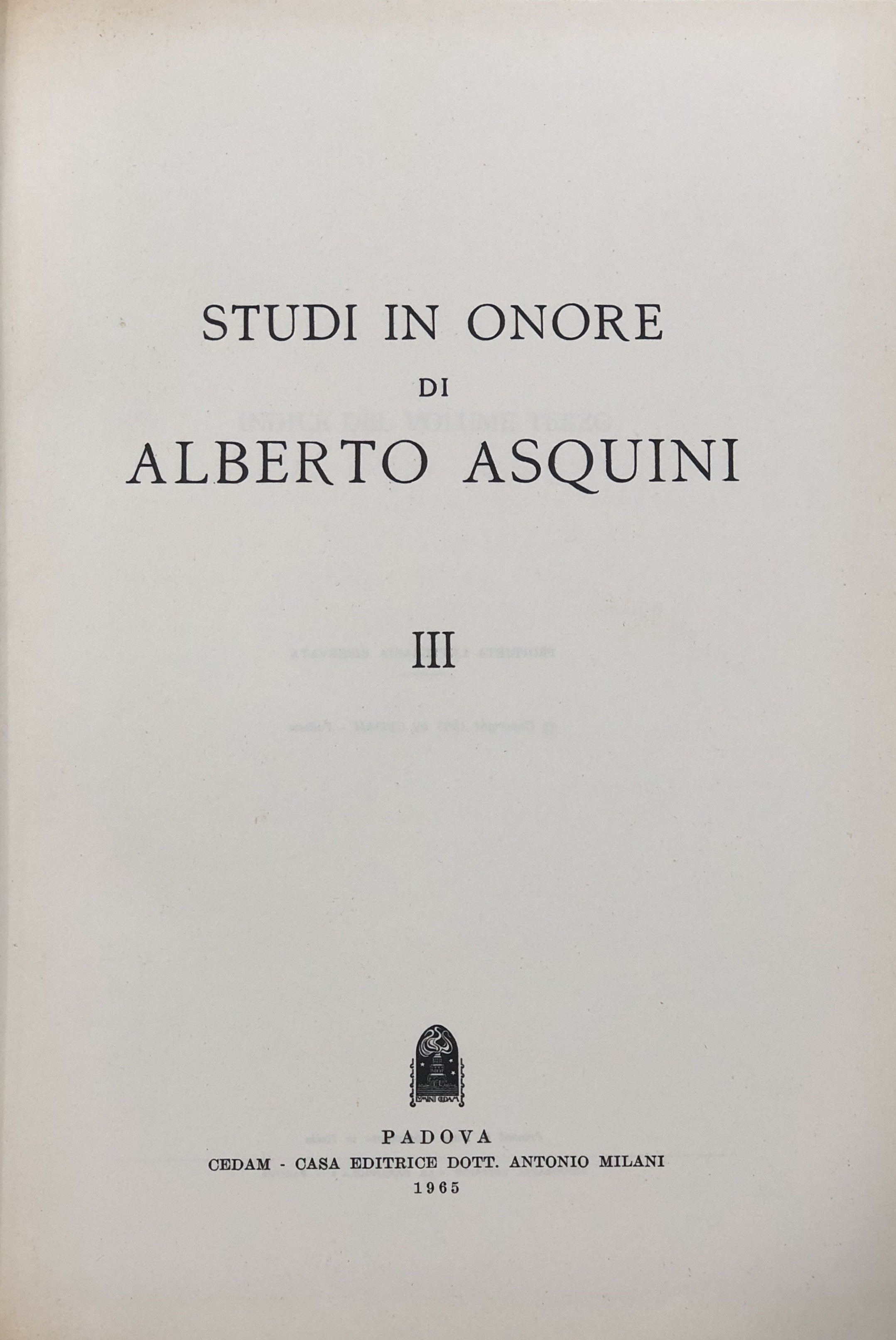 Studi in onore di Alberto Asquini