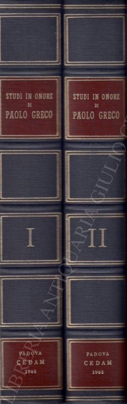Studi in onore di Paolo Greco