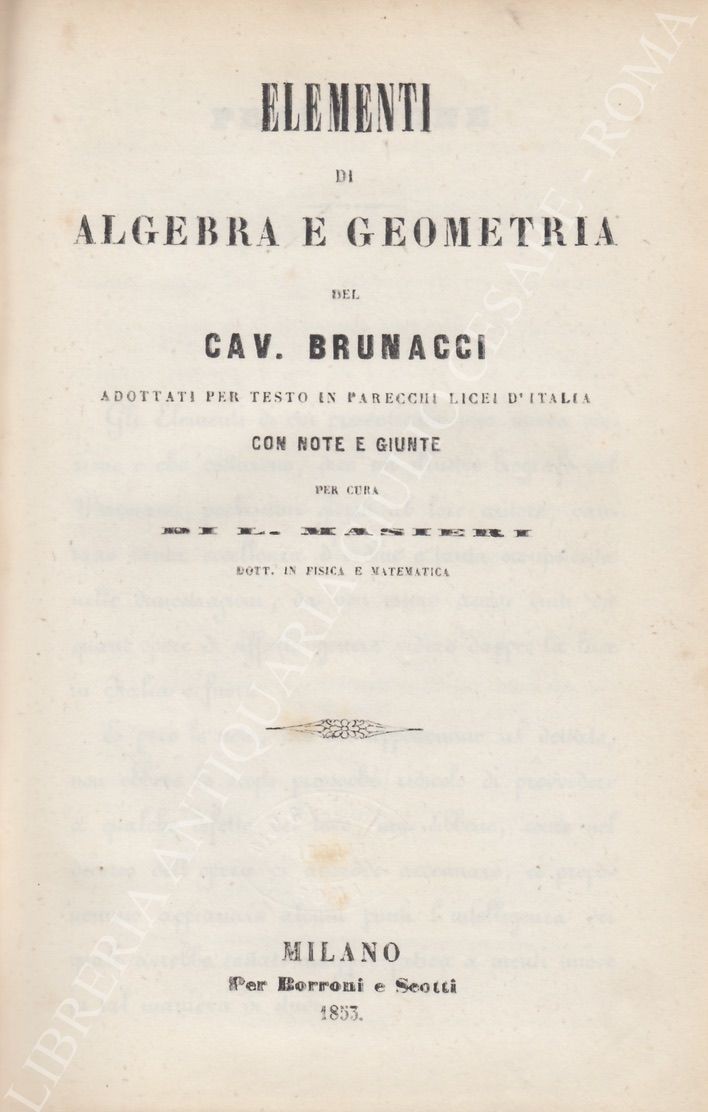 Elementi di algebra e geometria