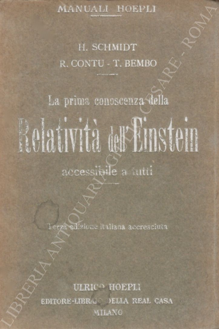 La prima conoscenza della Relatività dell'Einstein