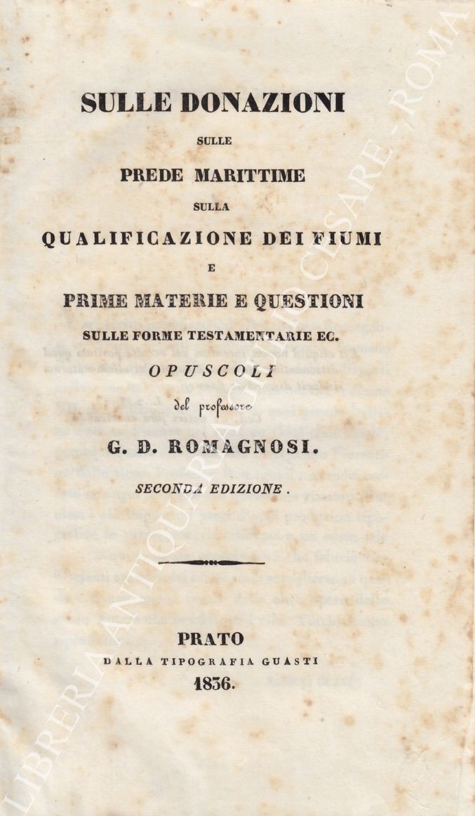 Sulle donazioni sulle prede marittime