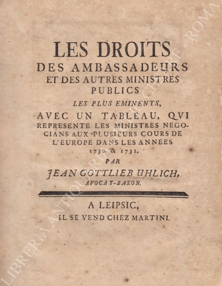 Les droits des ambassadeurs et des autres ministres publics
