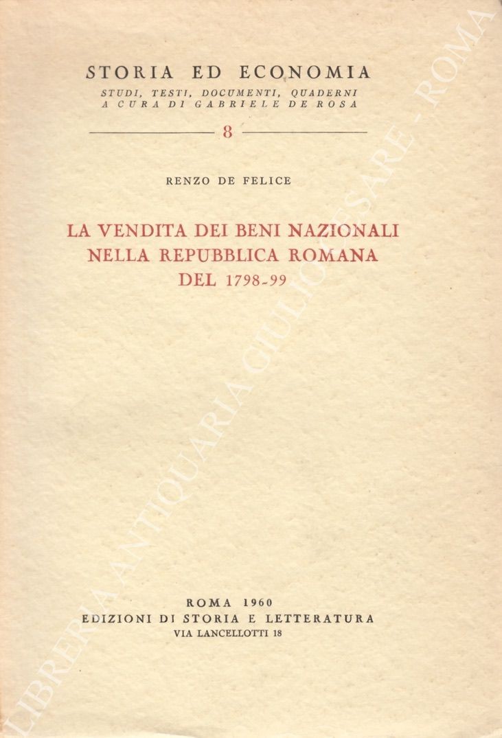 La vendita dei beni nazionali nella repubblica romana