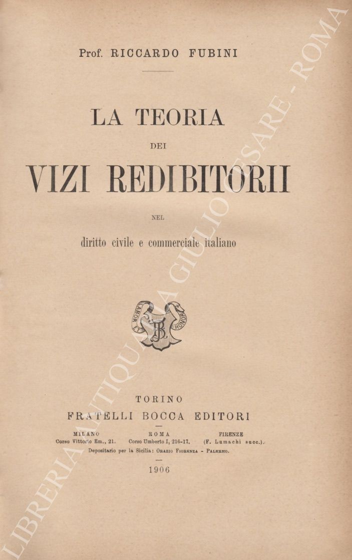 La teoria dei vizi redibitorii nel diritto civile
