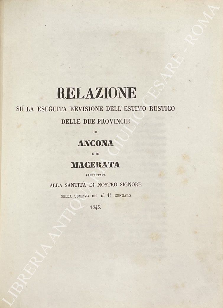 Relazione su la eseguita revisione dell'estimo rustico