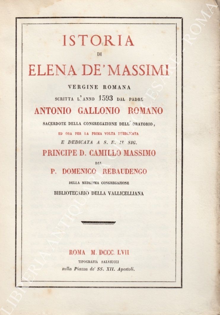 Istoria di Elena de' Massimi