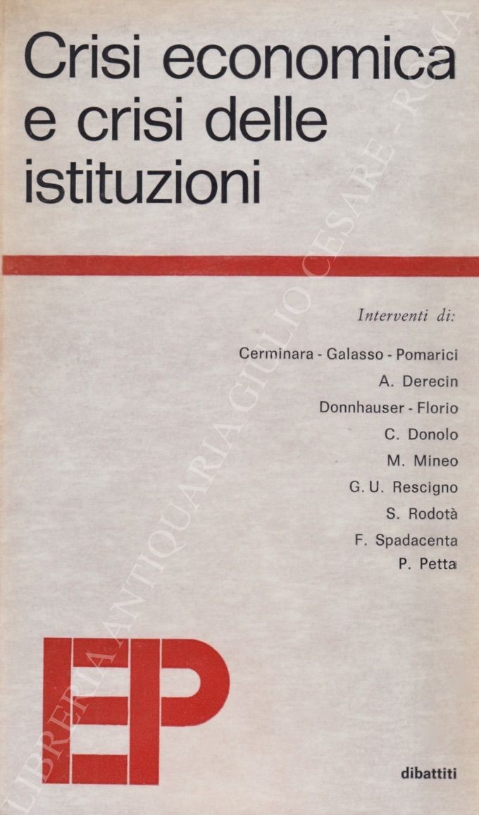 Crisi economica e crisi delle istituzioni