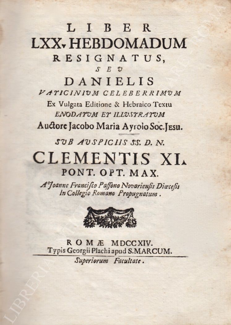 Liber LXX. Hebdomadum resignatus