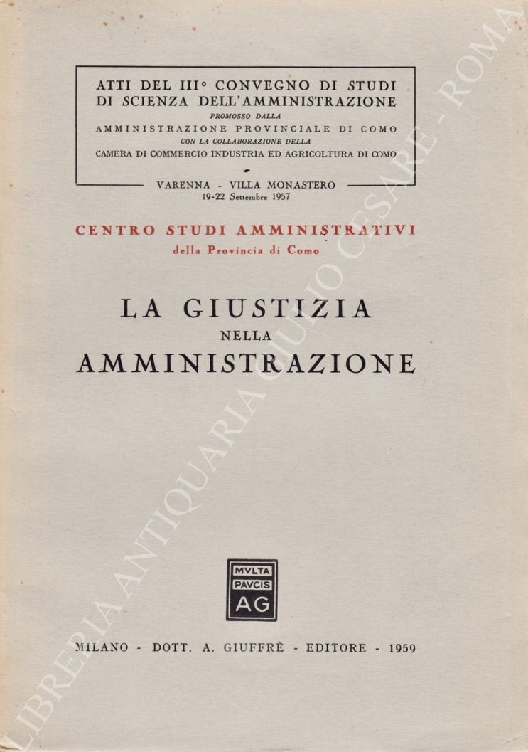 La giustizia nella amministrazione