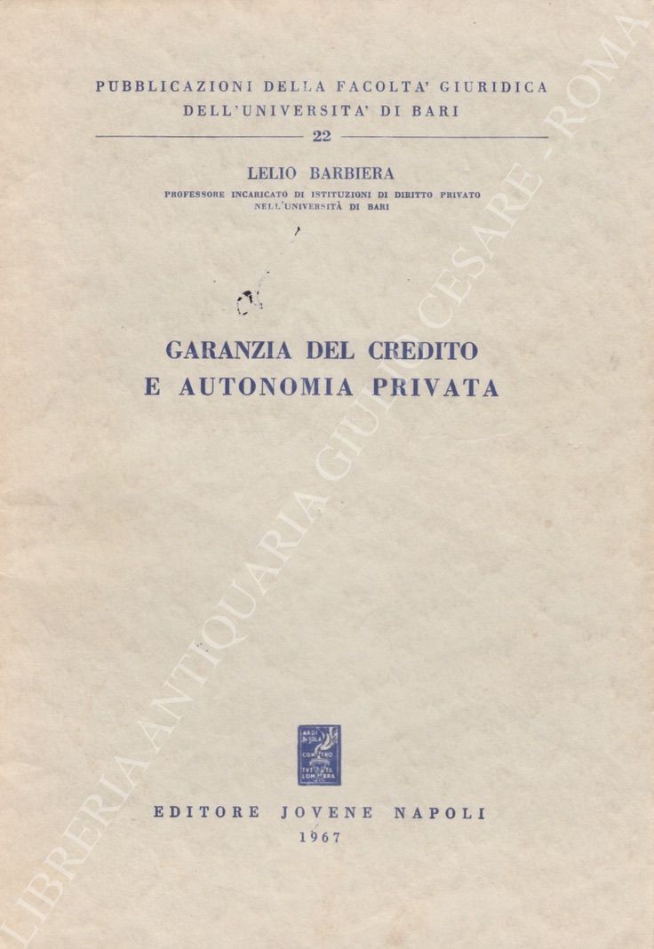 Garanzia del credito e autonomia privata