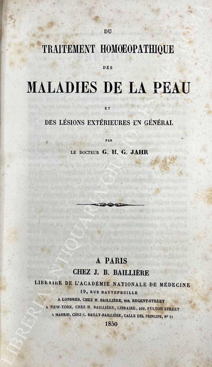 Du traitement homeopathique