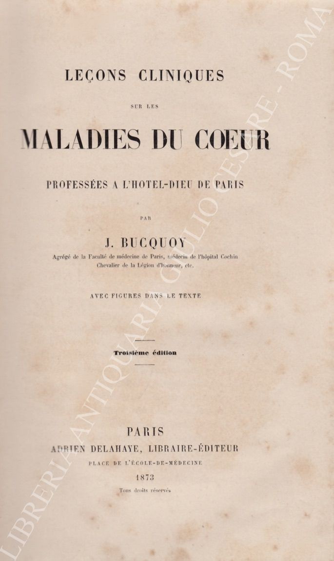 Lecons cliniques sur les maladies du coeur