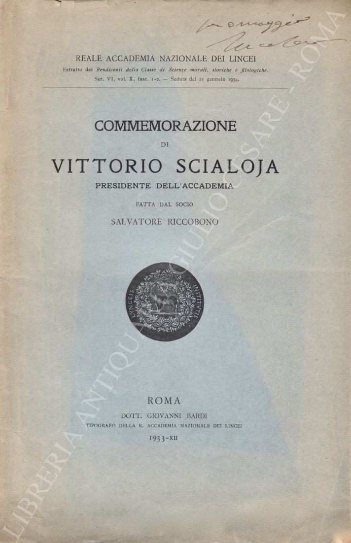 Commemorazione di Vittorio Scialoja