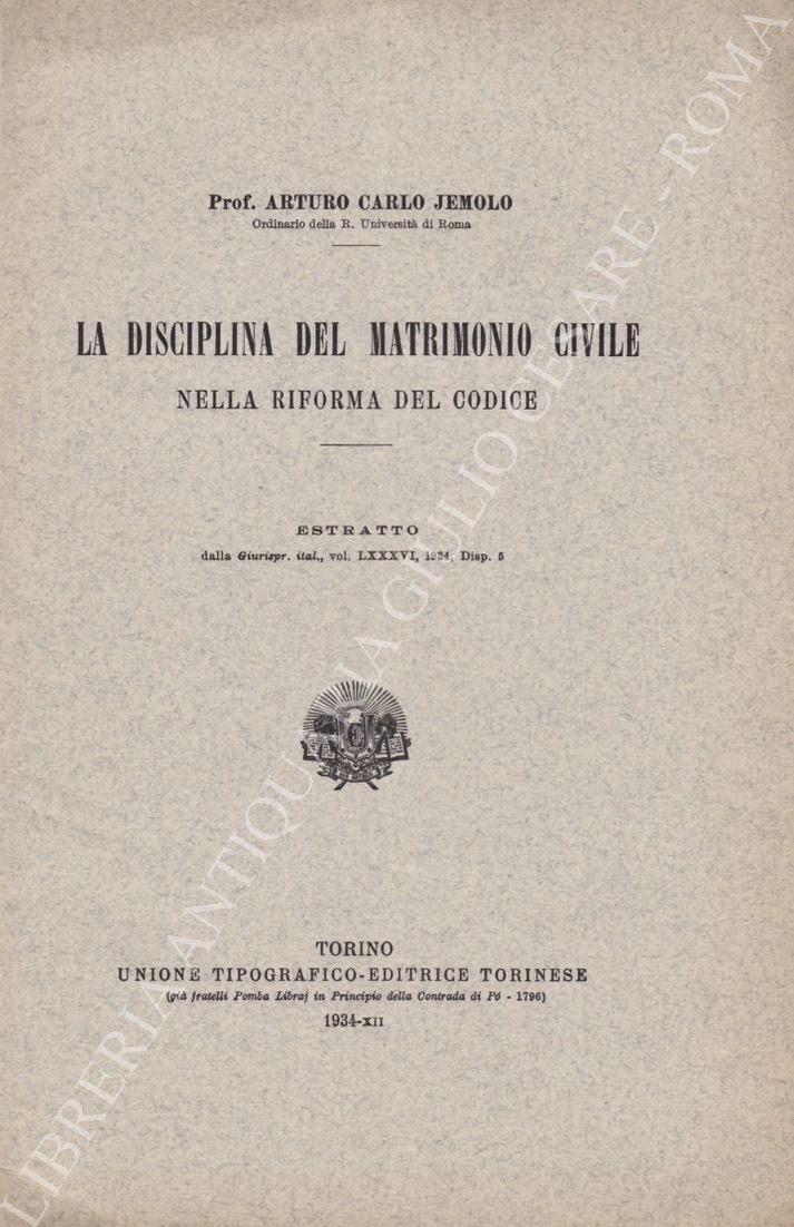 La disciplina del matrimonio civile nella riforma del codice