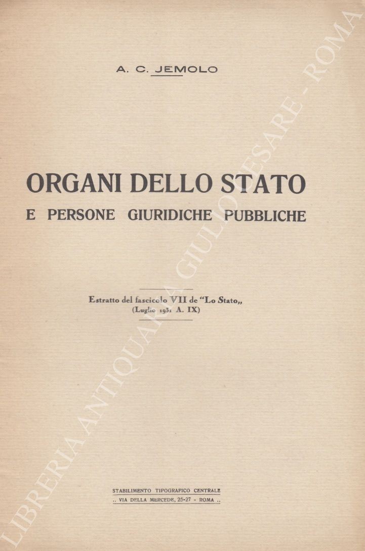 Organi dello Stato e persone giuridiche pubbliche