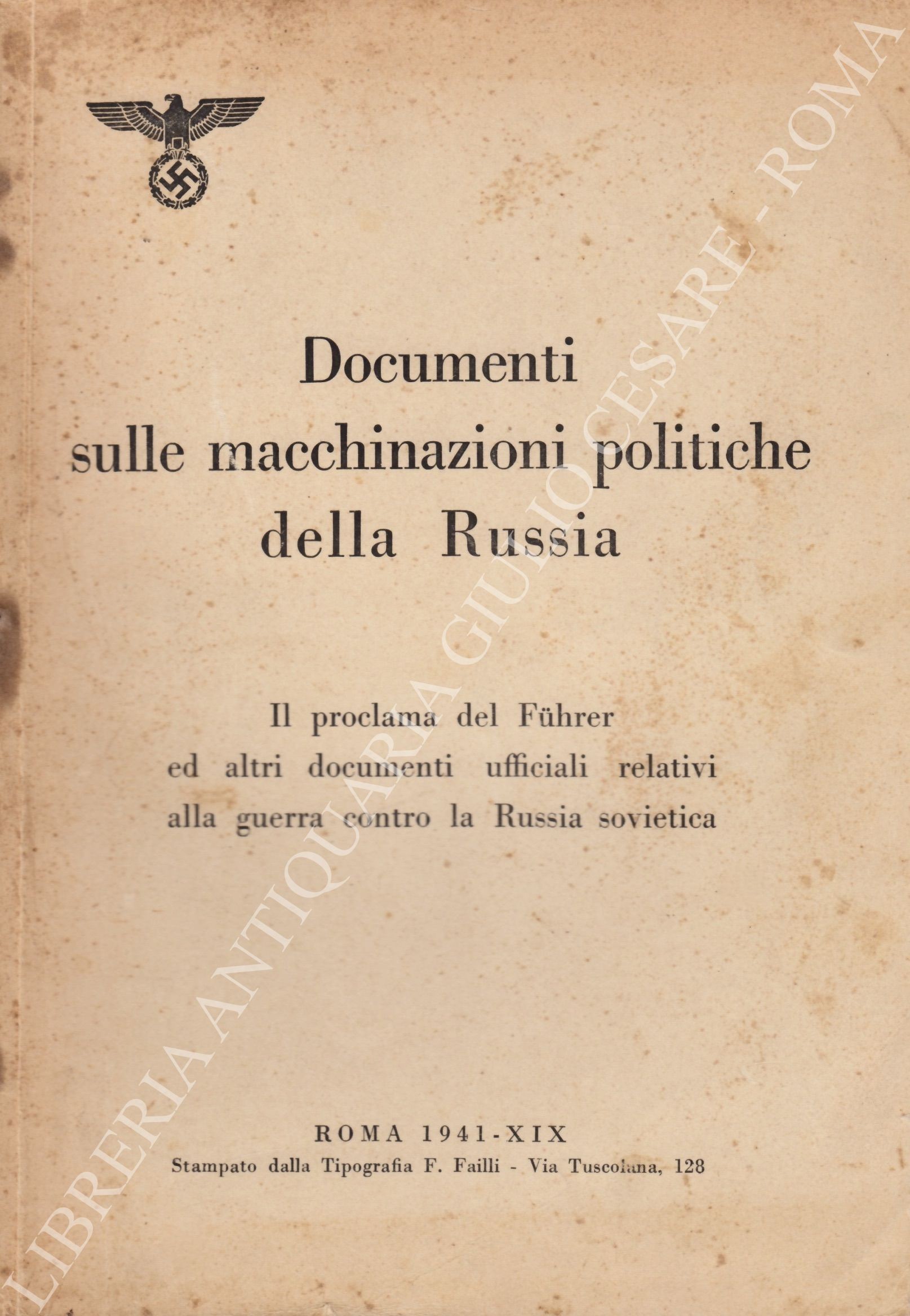 Documenti sulle macchinazioni politiche della Russia