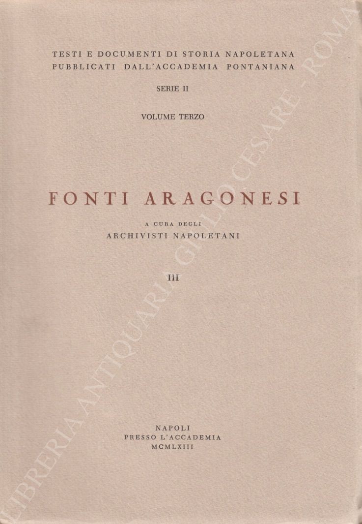 Fonti aragonesi Vol. III