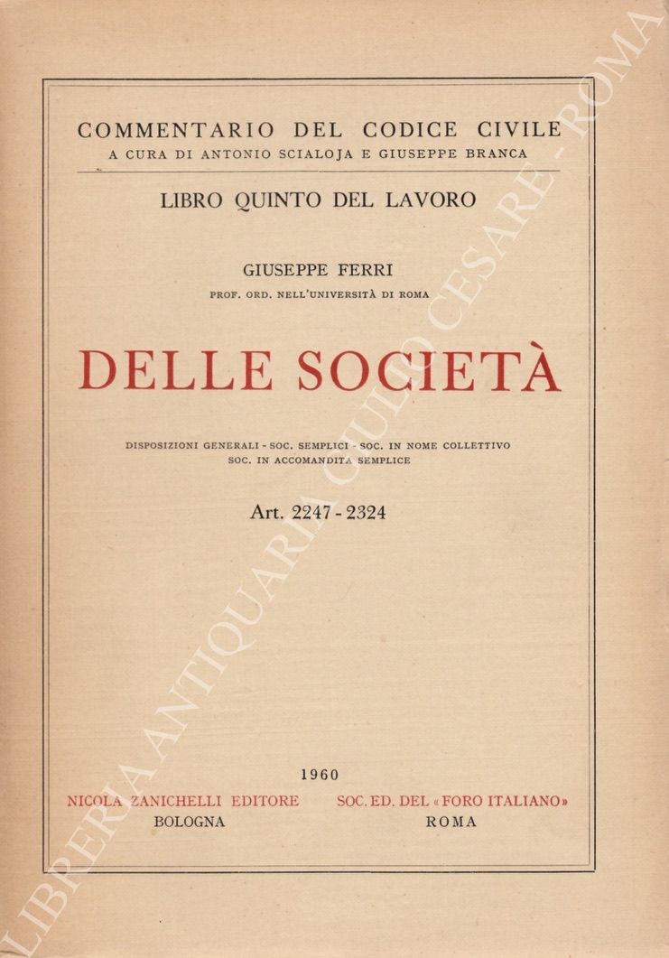 Delle società. Disposizioni generali