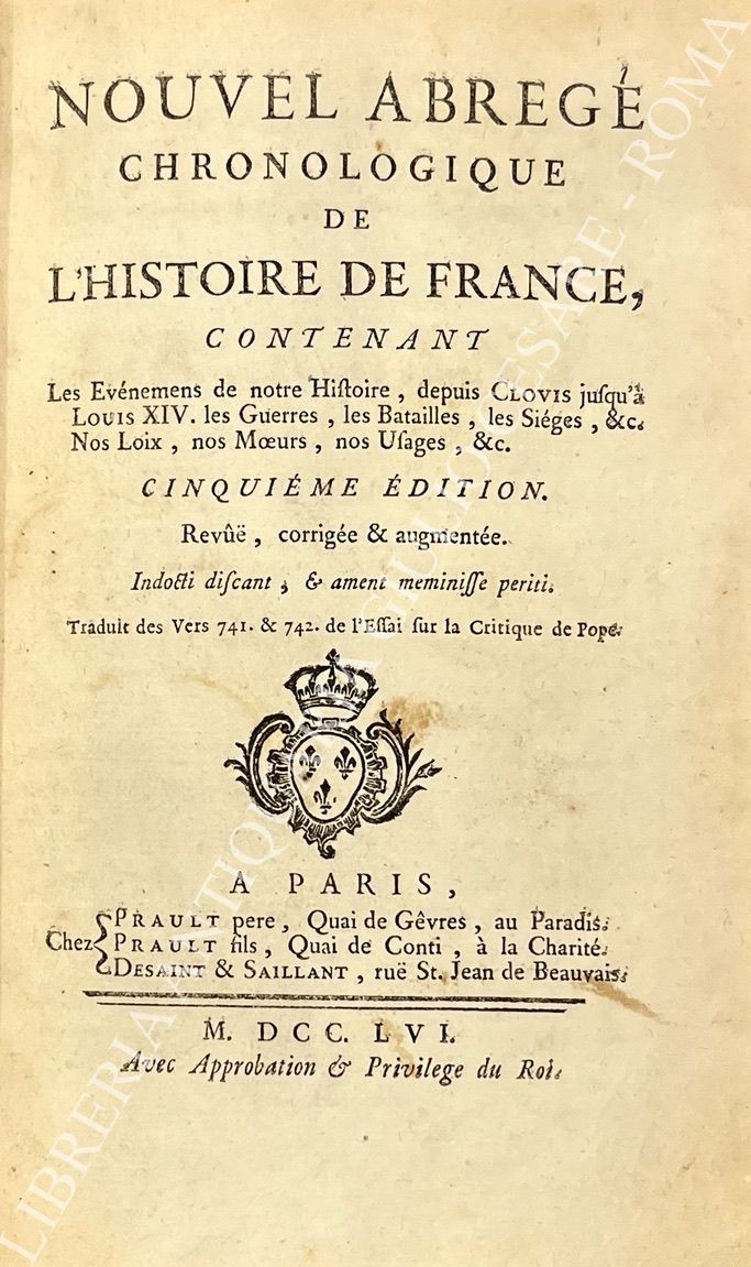 Nouvel abrege chronologique de l'histoire de France