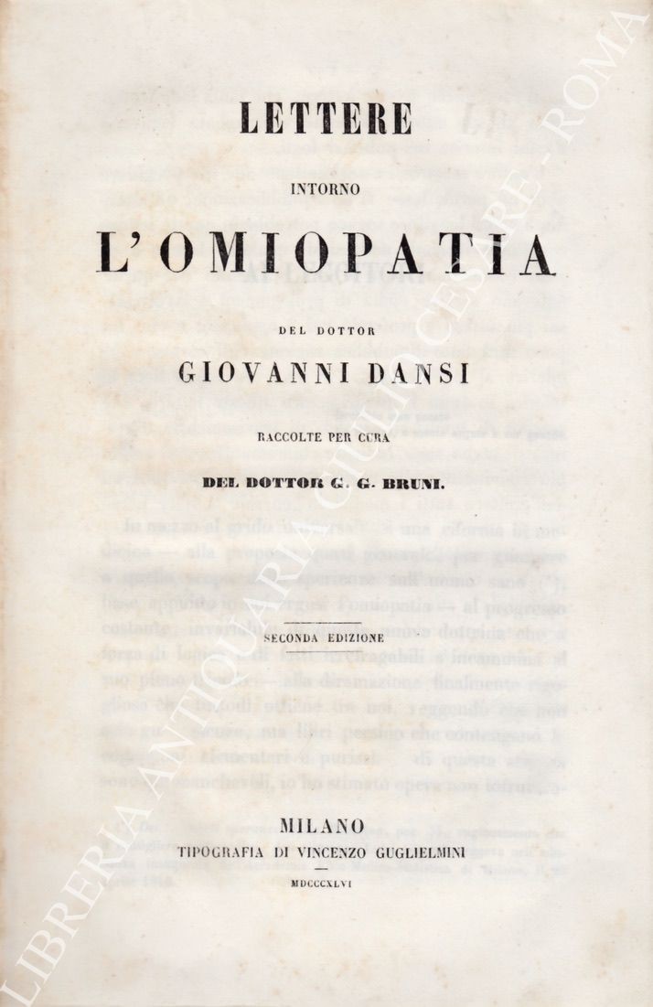 Lettere intorno l'omiopatia