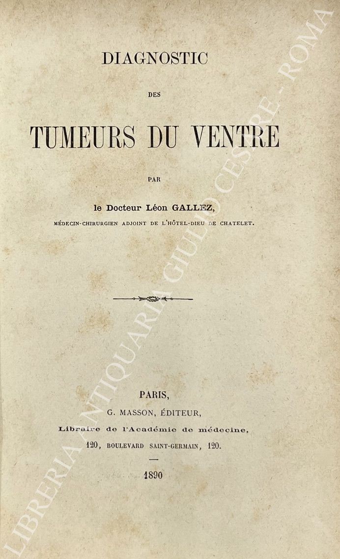 Diagnostic des tumeurs du ventre