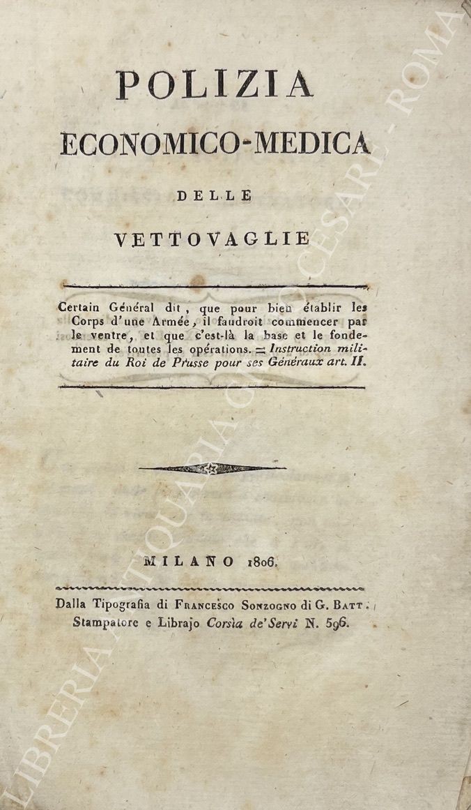 Polizia economico medica delle vettovaglie