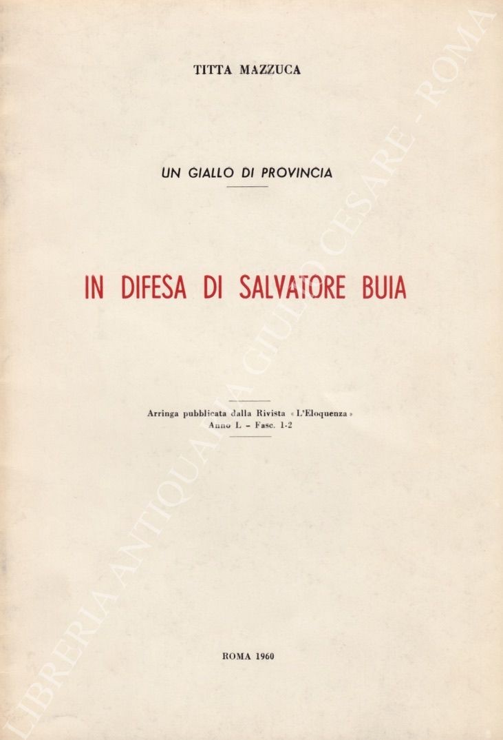 Un giallo di provincia. In difesa di Salvatore Buia