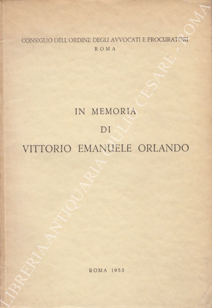 In memoria di Vittorio Emanuele Orlando