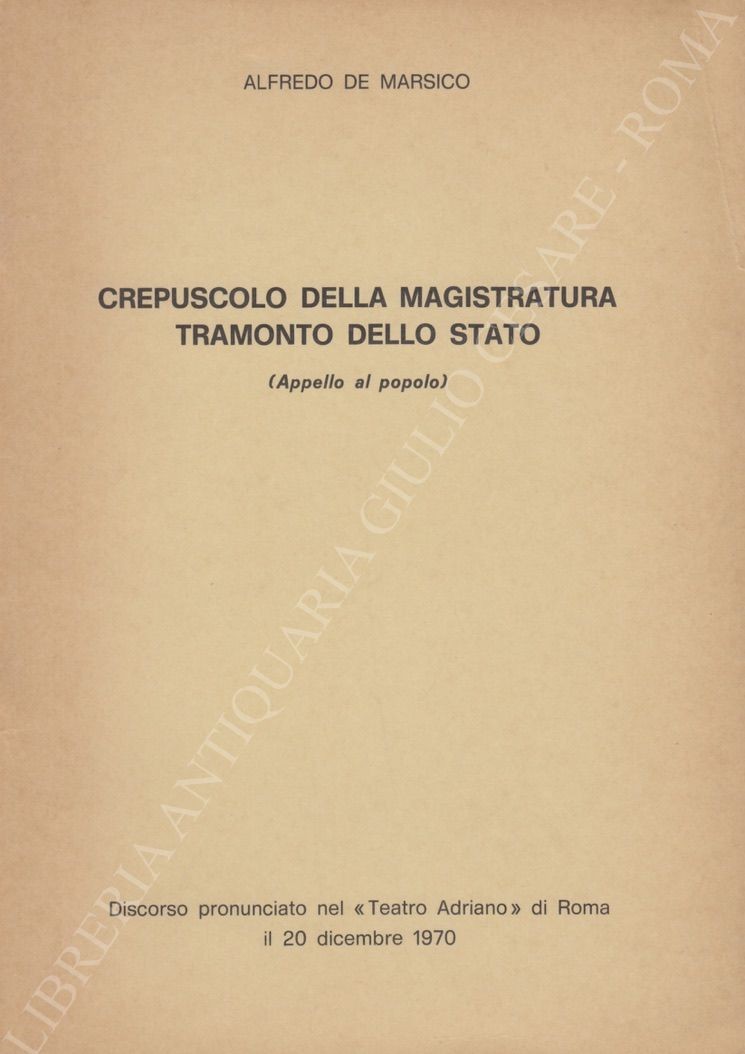 Crepuscolo della magistratura
