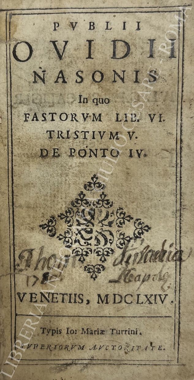Publii Ovidii Nasonis In quo fastorum lib.VI