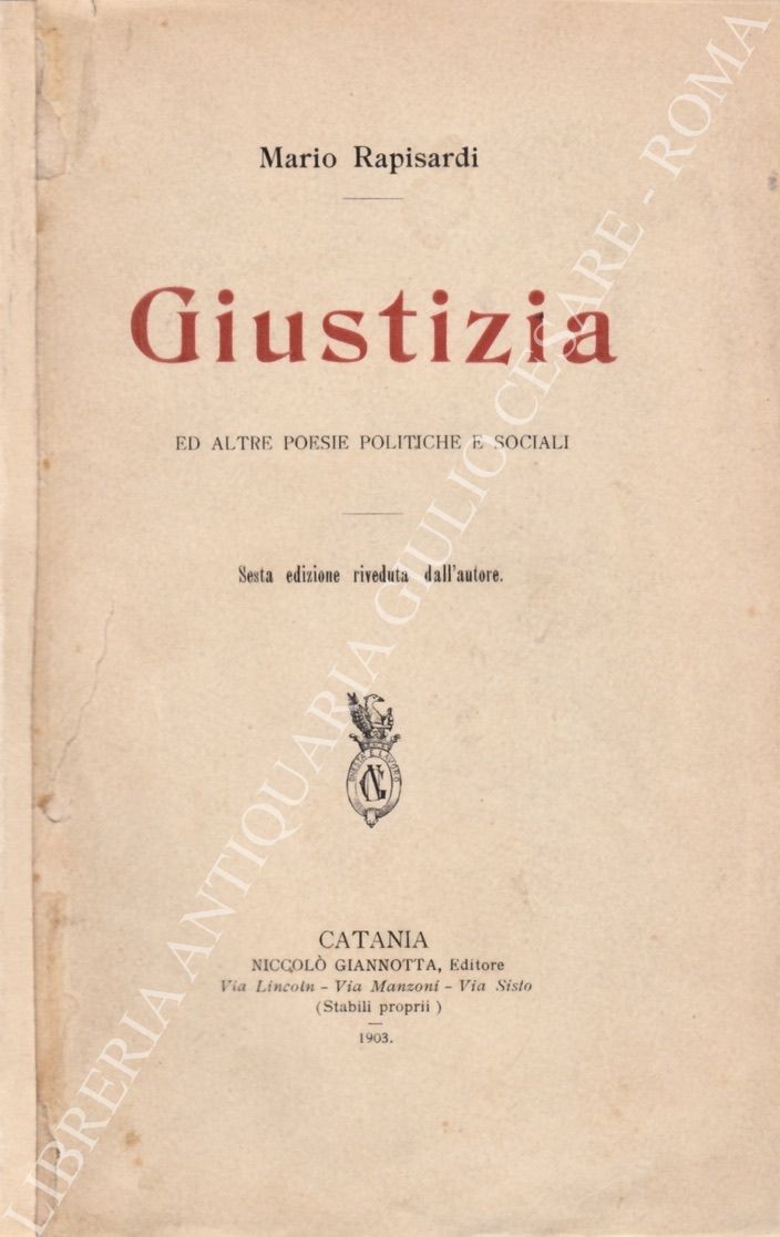 Giustizia ed altre poesie politiche e sociali