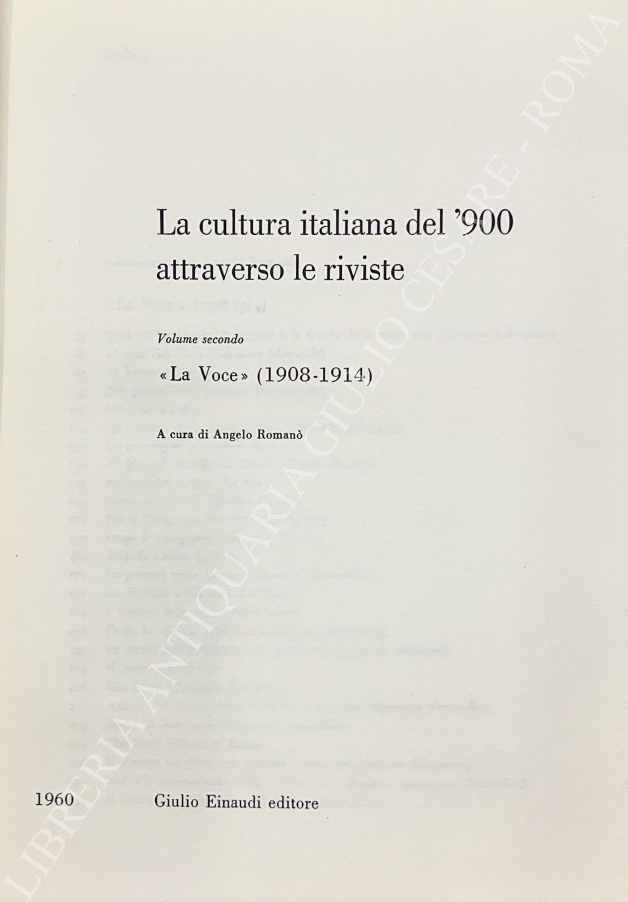 La cultura italiana del 900 attraverso le riviste
