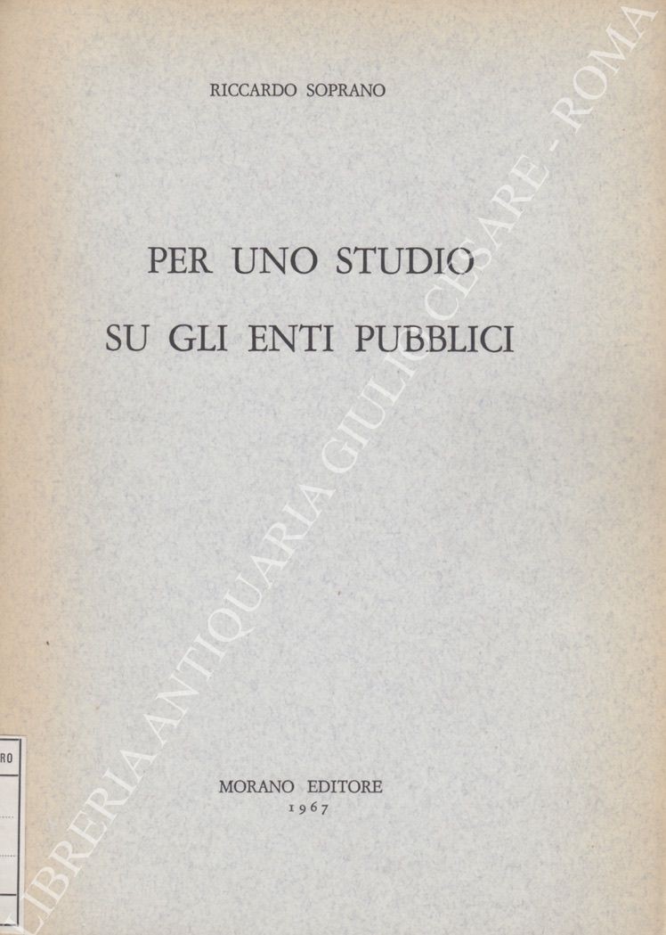 Per uno studio sugli enti pubblici