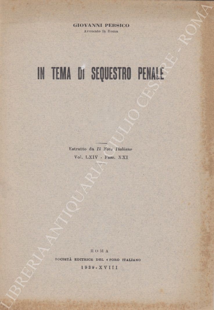 In tema di sequestro penale