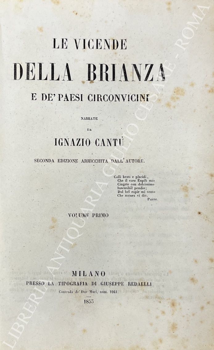 Le vicende della Brianza e de paesi circonvicini