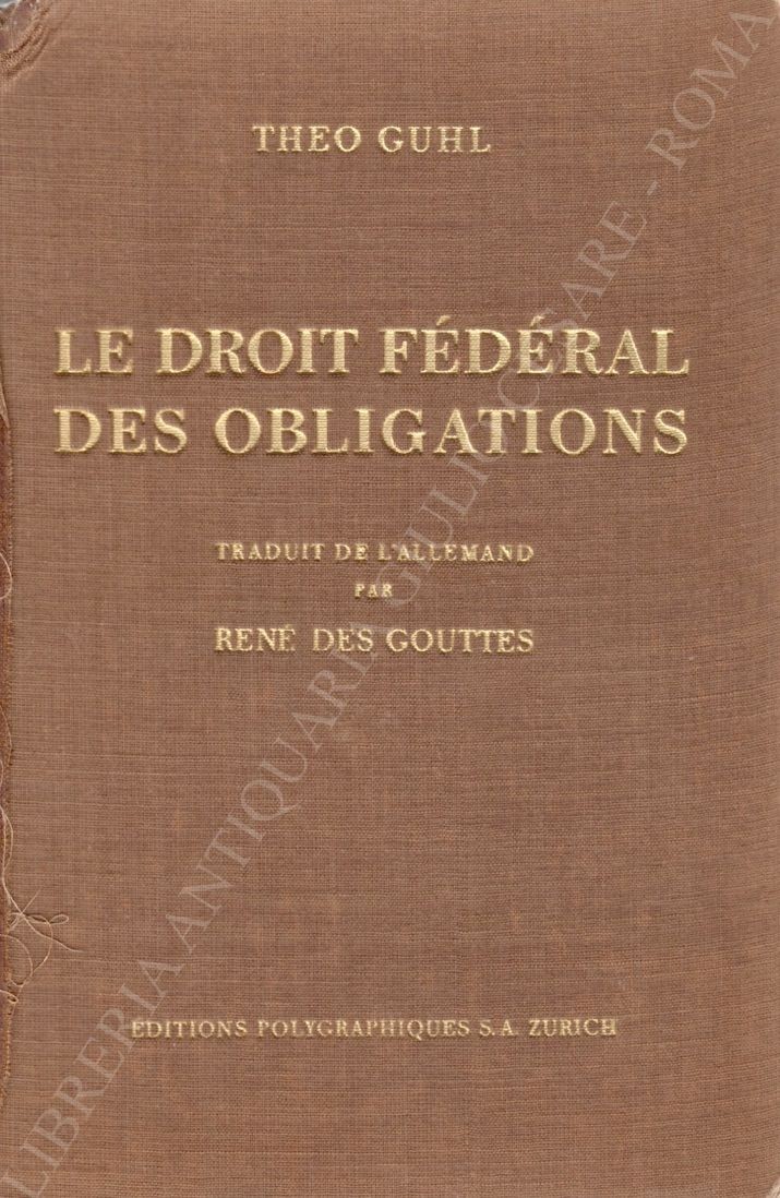 Les droit federal des obligations