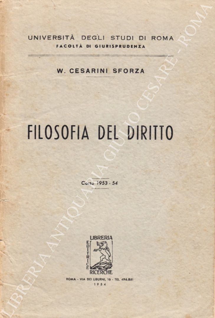 Filosofia del diritto. Corso 1953-54
