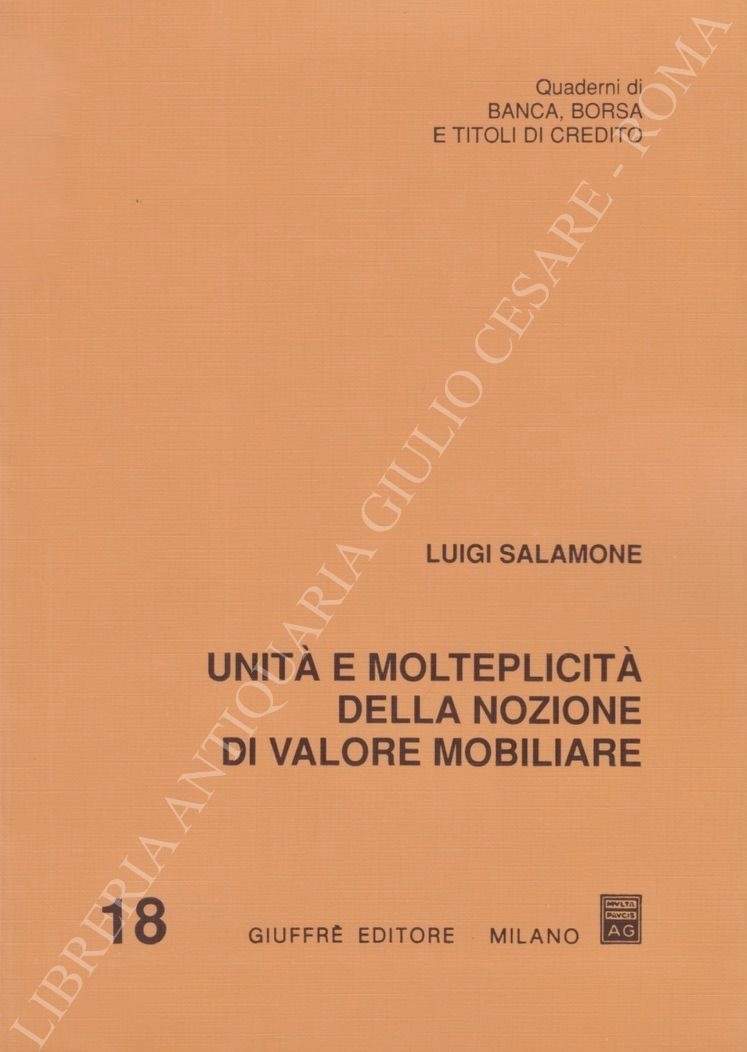 Unità e molteplicità della nozione di valore mobiliare