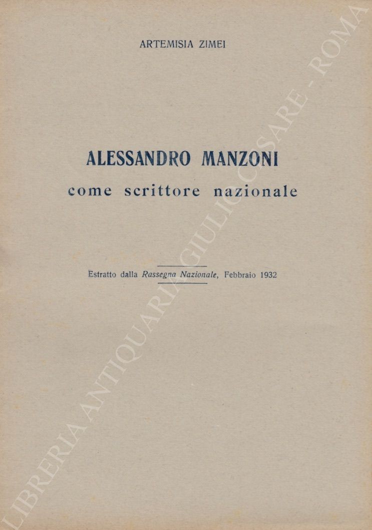 Alessandro Manzoni come scrittore nazionale
