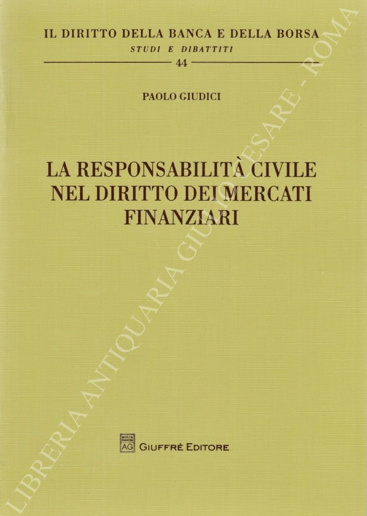 La responsabilità civile nel diritto dei mercati finanziari