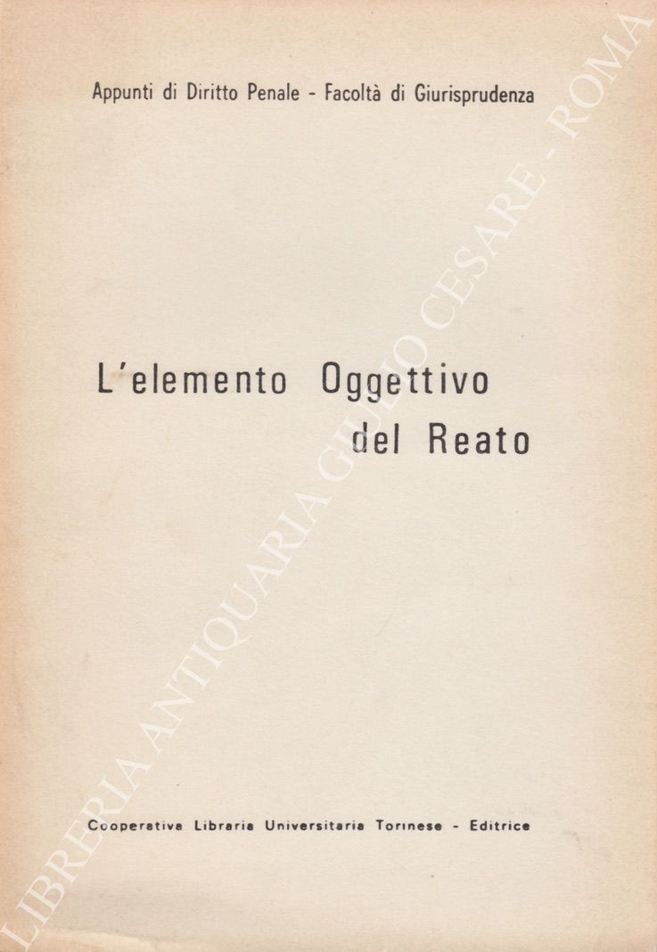 L'elemento Oggettivo del Reato